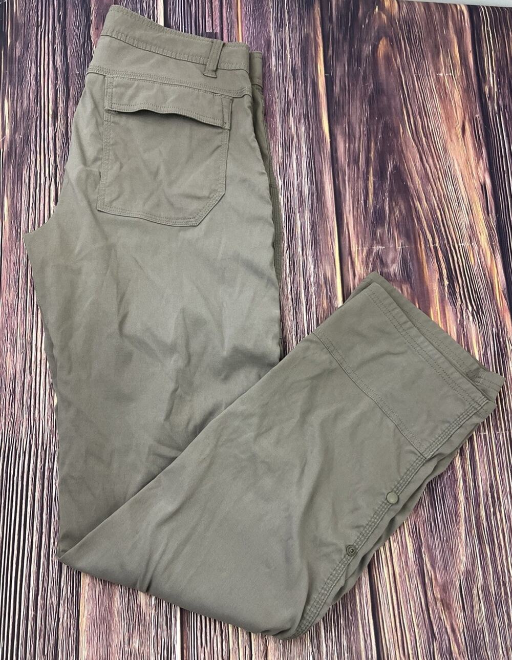 Prana Green Cargo Nylon Blend Hiking Pants Mens Size 32x34 (Actual 32x34)